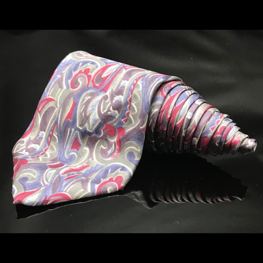 Blair Men's Red Purple with Leaf Pattern Tie